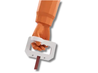 Agarre de la llave tipo J en la mano del operador