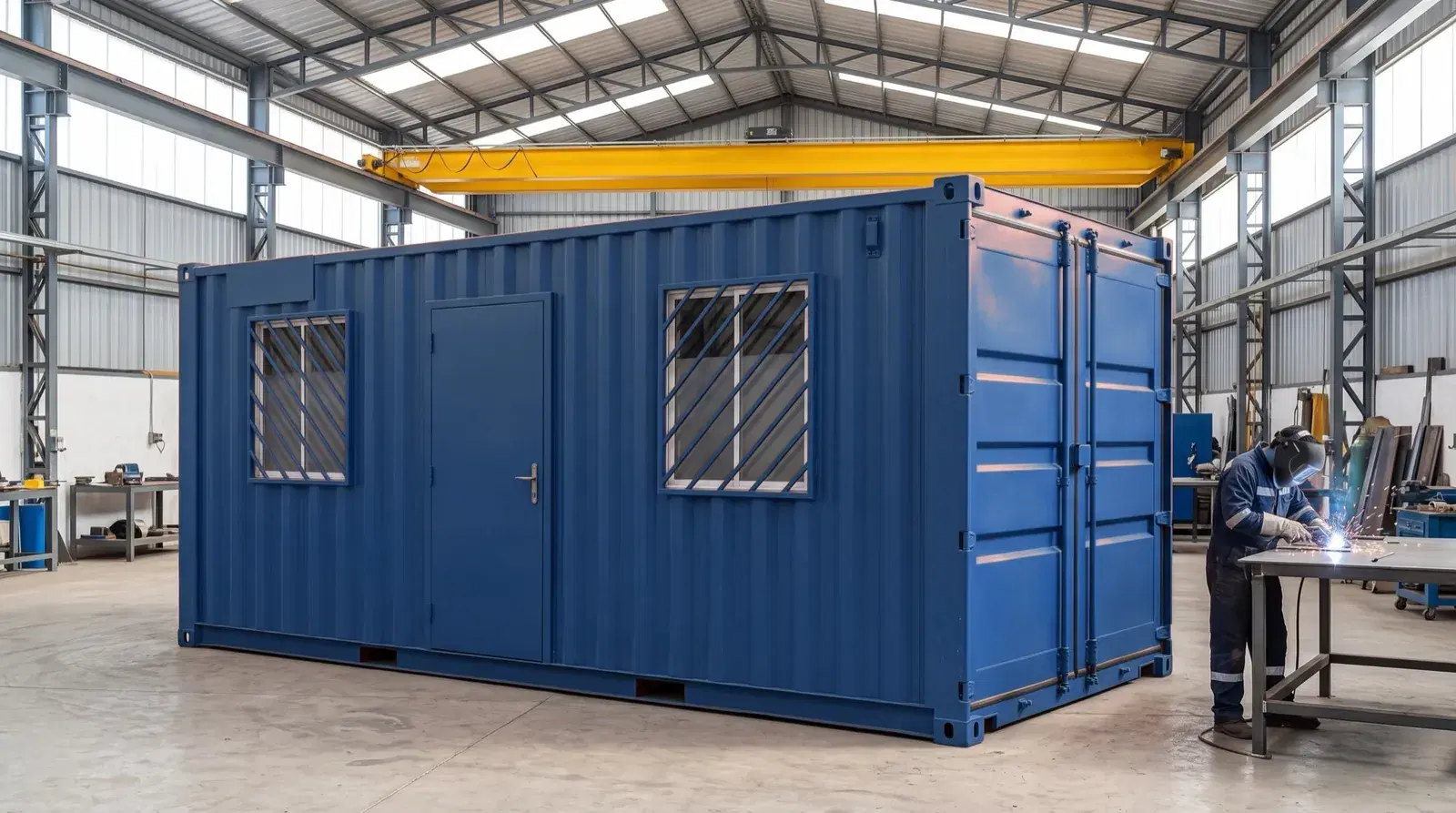Módulo container de 20 pies en el taller de INMENA